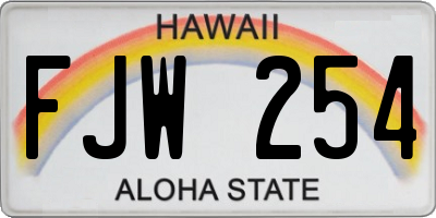 HI license plate FJW254