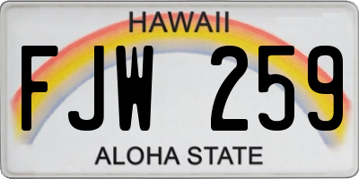 HI license plate FJW259