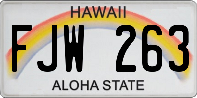 HI license plate FJW263