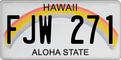 HI license plate FJW271