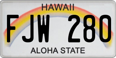 HI license plate FJW280