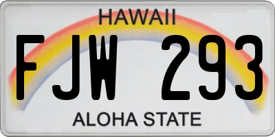 HI license plate FJW293