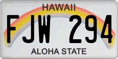 HI license plate FJW294