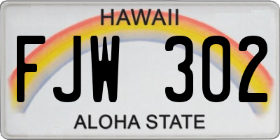 HI license plate FJW302