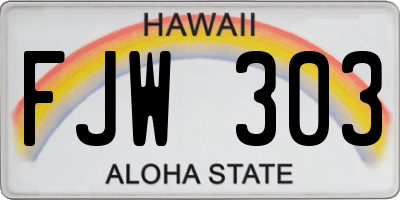 HI license plate FJW303