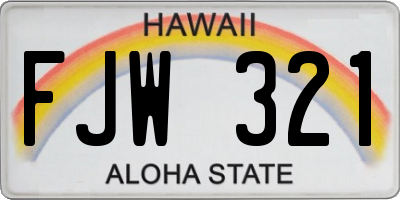 HI license plate FJW321