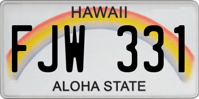 HI license plate FJW331