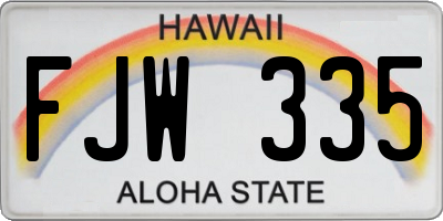 HI license plate FJW335