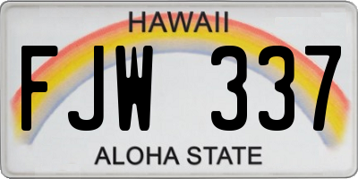 HI license plate FJW337