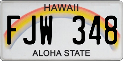 HI license plate FJW348