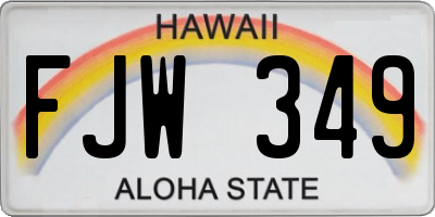 HI license plate FJW349