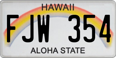 HI license plate FJW354