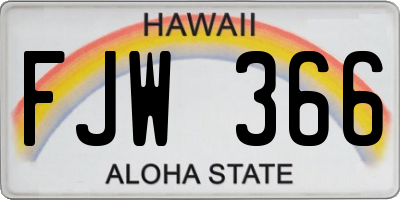 HI license plate FJW366