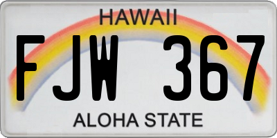 HI license plate FJW367