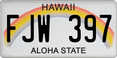 HI license plate FJW397