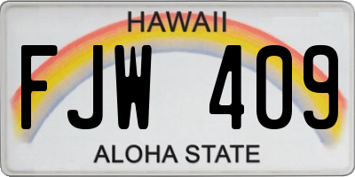 HI license plate FJW409