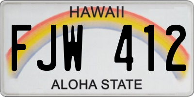 HI license plate FJW412