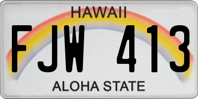 HI license plate FJW413