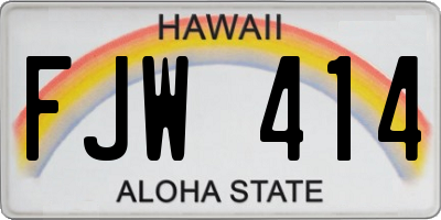 HI license plate FJW414