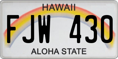 HI license plate FJW430