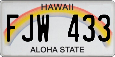 HI license plate FJW433