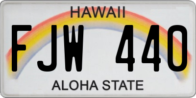 HI license plate FJW440