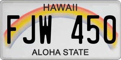 HI license plate FJW450