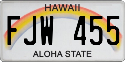 HI license plate FJW455