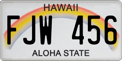 HI license plate FJW456