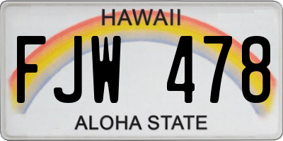 HI license plate FJW478
