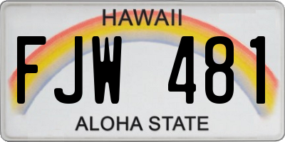 HI license plate FJW481