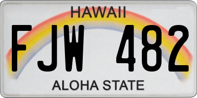 HI license plate FJW482