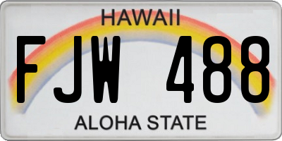 HI license plate FJW488