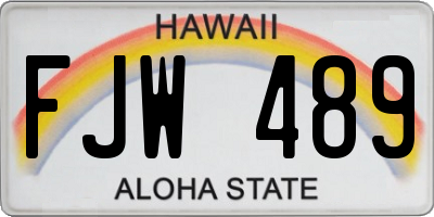 HI license plate FJW489