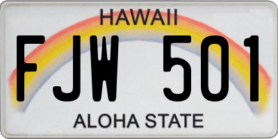 HI license plate FJW501