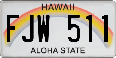 HI license plate FJW511