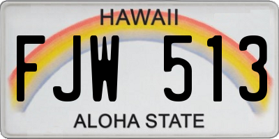 HI license plate FJW513