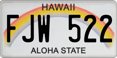 HI license plate FJW522