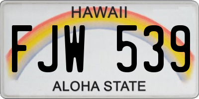 HI license plate FJW539