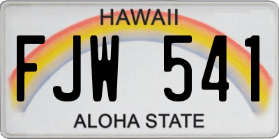 HI license plate FJW541