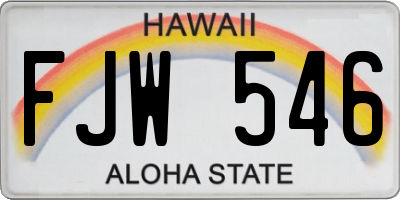 HI license plate FJW546