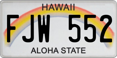 HI license plate FJW552