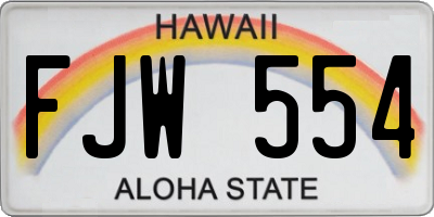 HI license plate FJW554