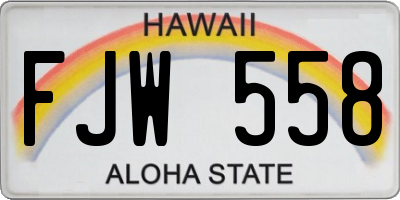 HI license plate FJW558
