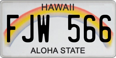 HI license plate FJW566