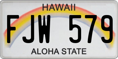 HI license plate FJW579