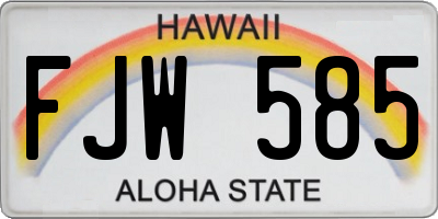 HI license plate FJW585