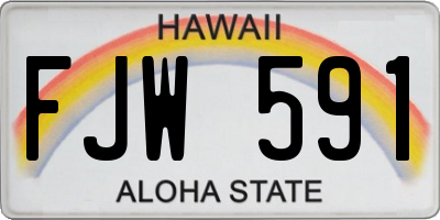 HI license plate FJW591