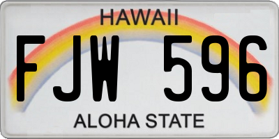 HI license plate FJW596
