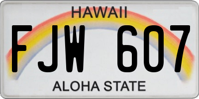 HI license plate FJW607